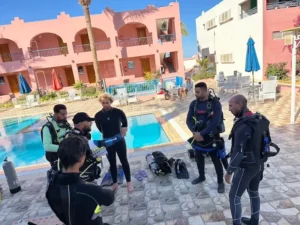 Pool training session during SSI Open Water Instructor Course at Marsa Alam